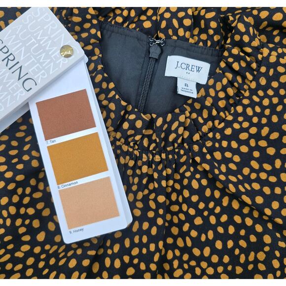 J Crew Cinnamon Dot Ruffleneck Shift Dress - Picture 4 of 5